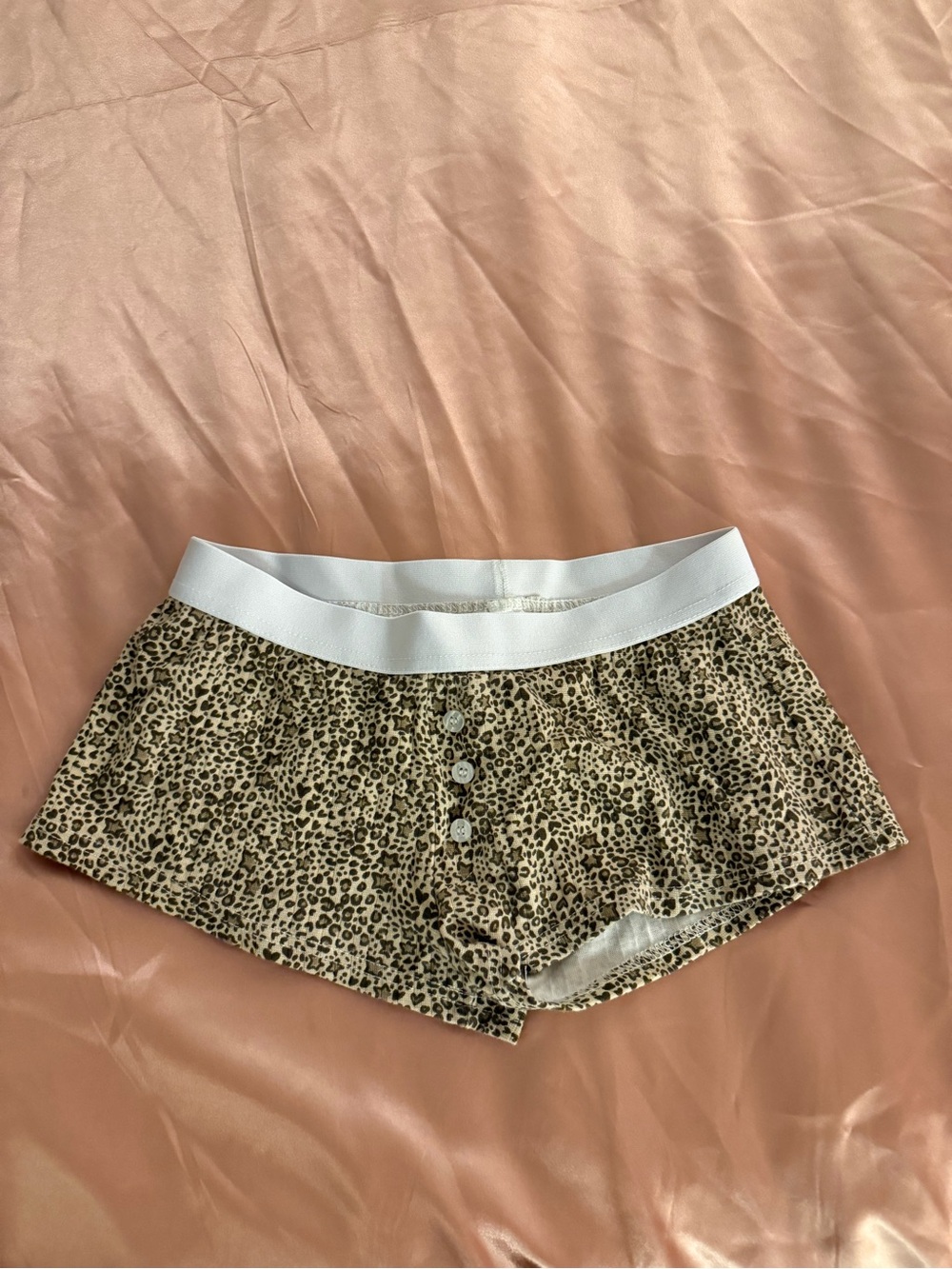 Source Unknown Leopard Print Lounge Briefs with White Waistband